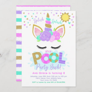 Invitation Unicorn Pool Party