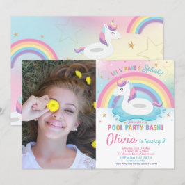 Invitation Unicorn Pool Party Anniversaire Unicorn Floatie Ph