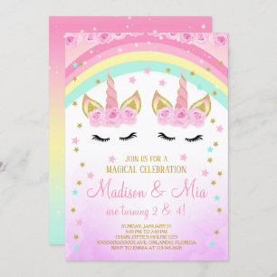 Invitation Unicorn, Twins Invitation Unicorn
