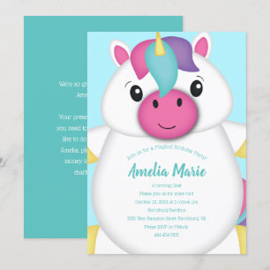 Invitation Unicorne fête d'anniversaire