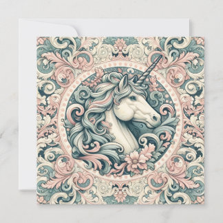 Invitation Unicornes victoriennes mystiques : Enchantées flor