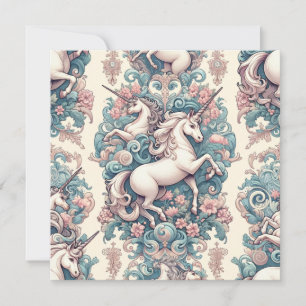 Invitation Unicornes victoriennes mystiques : Enchantées flor