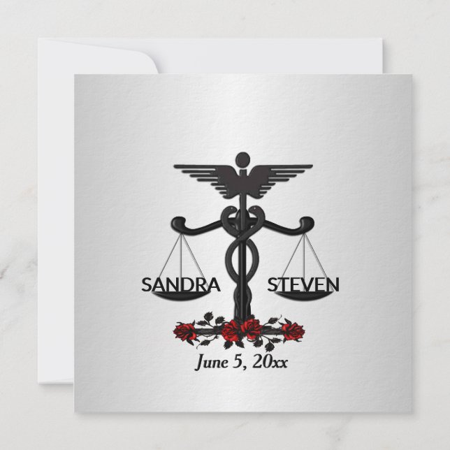 Invitation Union de droit et de médecine Rose rouge (Dos)