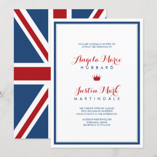 Invitation Union Jack Drapeau Mariage patriotique 2