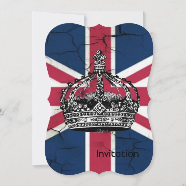 Invitation Union Jack Drapeau Reine d'Angleterre Jubilé de di (Devant)