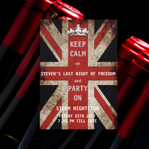 Invitation Union Jack UK Flag Bachelor Party