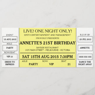Invitation Unique Anniversaire (Billet Concert Sty