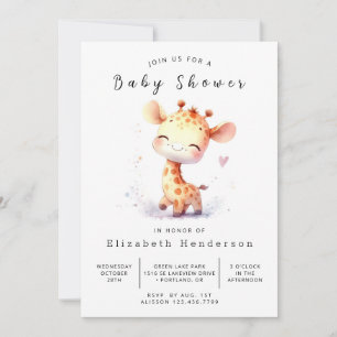 Invitation Unique Baby shower en ligne de la Giraffe
