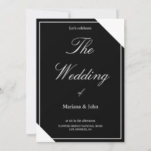 Invitation Unique blanc et noir Formal Simple Chic mariage
