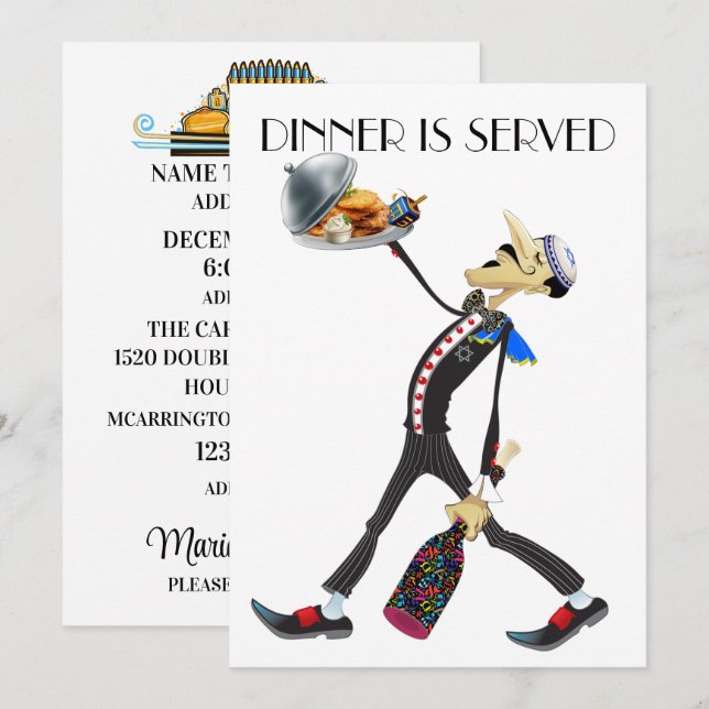 Invitation unique de la série Waiter de collecte (Devant / Derrière)