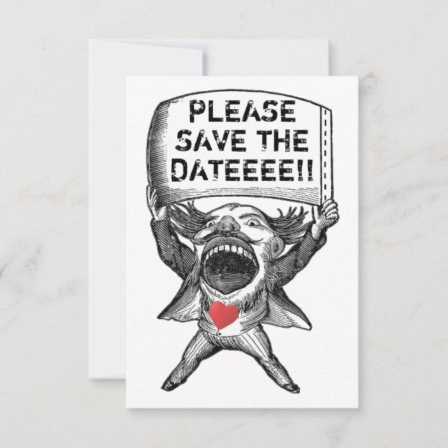Invitation Unique et drôle de sauvegarde de la date (Devant)