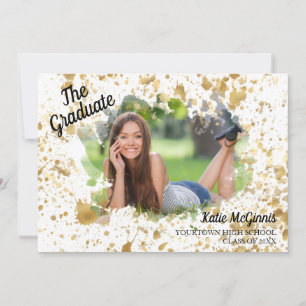 Invitation Unique Graduation Party Gold White Photo