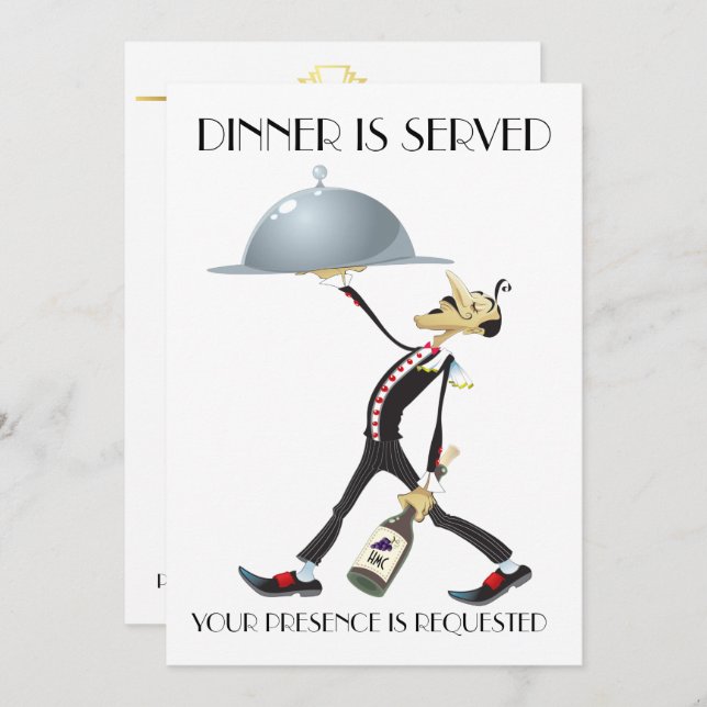 Invitation unique pour dîner / réunion (Devant / Derrière)