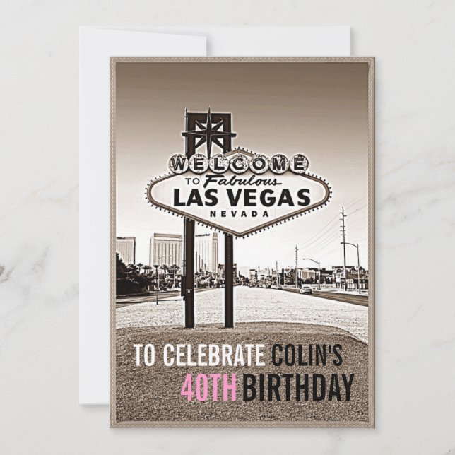 Invitation unique pour un anniversaire à Las Vegas (Devant)