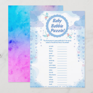 Invitation unisex baby babing partie