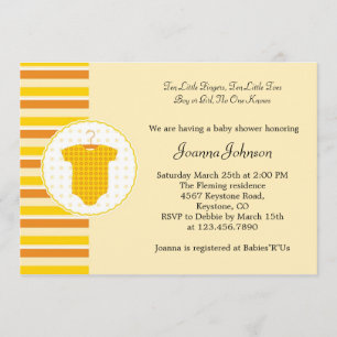 Invitation unisexe de baby shower