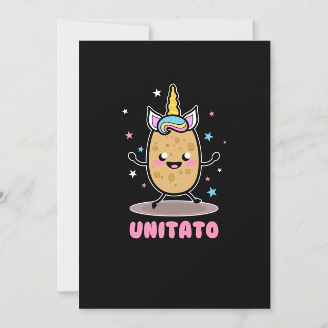 Invitation Unitato Unicorn Potato Cute Funny Vegetable Fries (Devant)