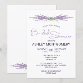 Invitation Unités de fleurs de lavande de Fête des mariées mi