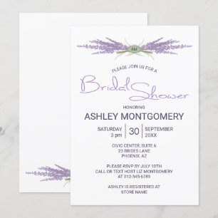 Invitation Unités de fleurs de lavande de Fête des mariées mi
