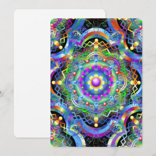 Invitation Univers Mandala Couleurs Psychédéliques