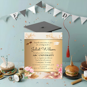 Invitation université damask diplôme début