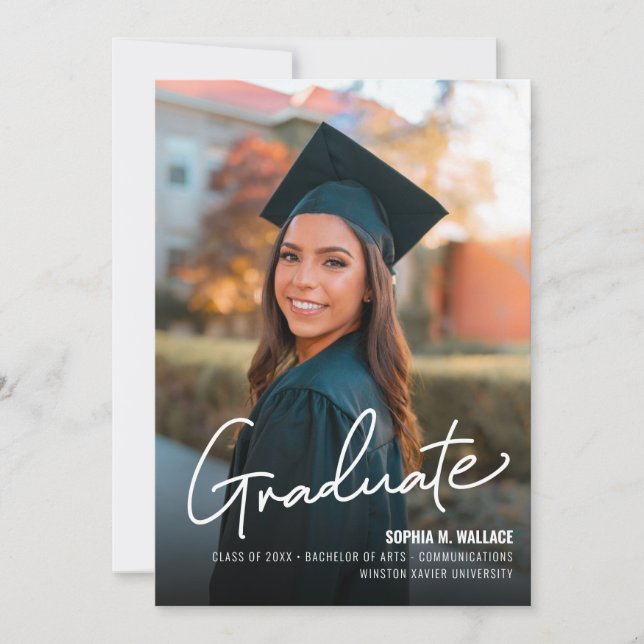 Invitation University Graduate Photo Année de classe Trendy G (Devant)