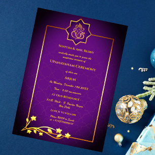 Invitation Upanayanam aka cérémonie du fil sacré hindou Janeu