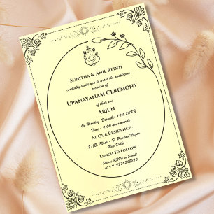 Invitation Upanayanam aka Hindu Holy Thread Janeu Cérémonie