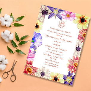 Invitation Upanayanam aka Hindu Holy Thread Janeu Cérémonie
