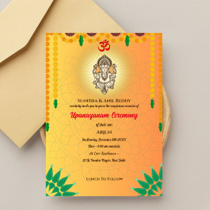 Invitation Upanayanam aka Hindu Holy Thread Janeu Cérémonie