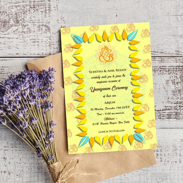 Invitation Upanayanam aka Hindu Holy Thread Janeu Cérémonie (Créateur téléchargé)