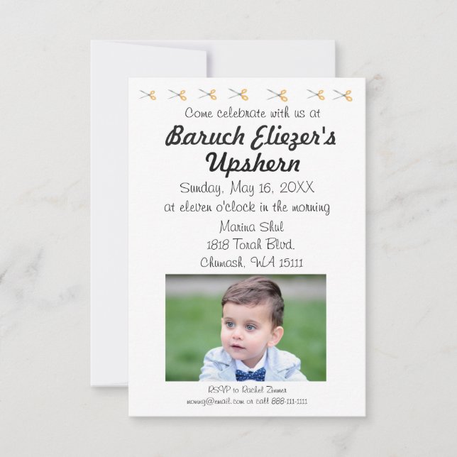 Invitation Upshernish Upshern Upsherin Invitations (Devant)