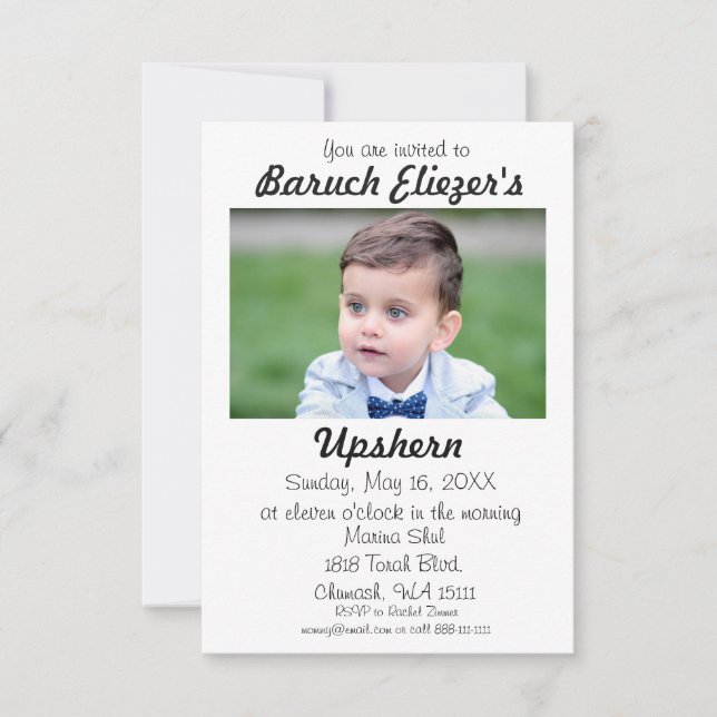 Invitation Upshernish Upshern Upsherin Invitations (Devant)
