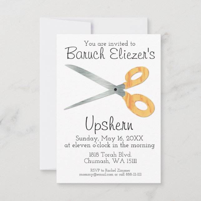 Invitation Upshernish Upshern Upsherin Invitations (Devant)
