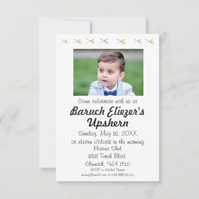 Invitation Upshernish Upshern Upsherin Invitations (Devant)