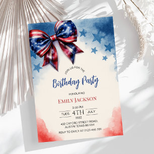 Invitation USA 4 juillet Bow Anniversaire