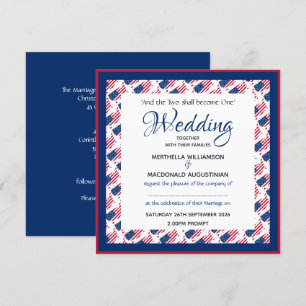 Invitation USA AMERICA FLAG Patriotique Custom Carré Mariage