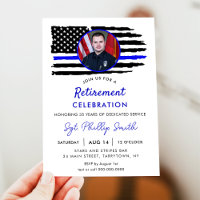 USA American Flag Police Militaire Retraite Invit