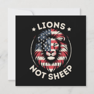 INVITATION USA FLAG, LIONS NON SHEEP