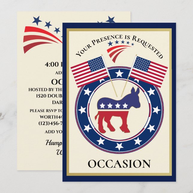 Invitation USA patriotique (Devant / Derrière)