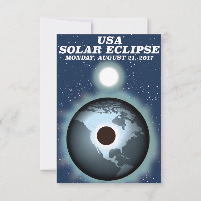 Invitation USA Solar Eclipse 2017 poster vintage (Dos)