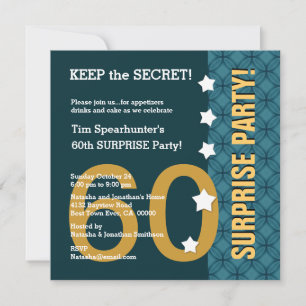 Invitation UTEMPLATE 60e SURPRISE Anniversaire Stars Funny A0
