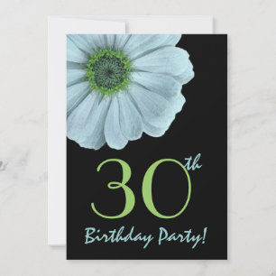 Invitation V200 Fête des 30e Anniversaires Blue and Green Dai