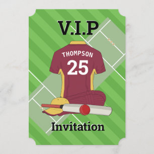 Invitation V.I.P Cricket (burg) fête d'anniversaire