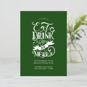 Invitation Vacances annuelles manger Boire Be Merry Green