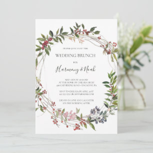 Invitation Vacances Chic Botanique   Brunch Mariage blanc