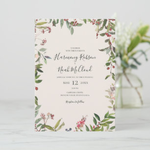 Invitation Vacances Chic Botanique   Champagne tout en un Inv