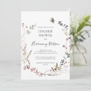 Invitation Vacances Chic Botanique   Douche Lingerie Blanche
