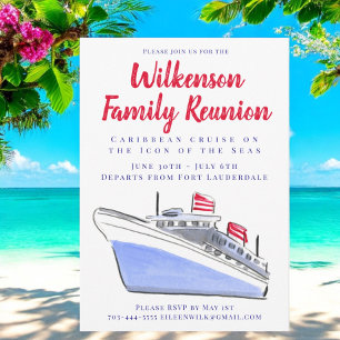 Invitation Vacances de Réunion de Famille Cruise au Paradis