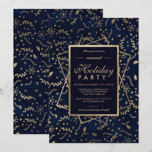 Invitation Vacances d'hiver de la Marine Floral Gold